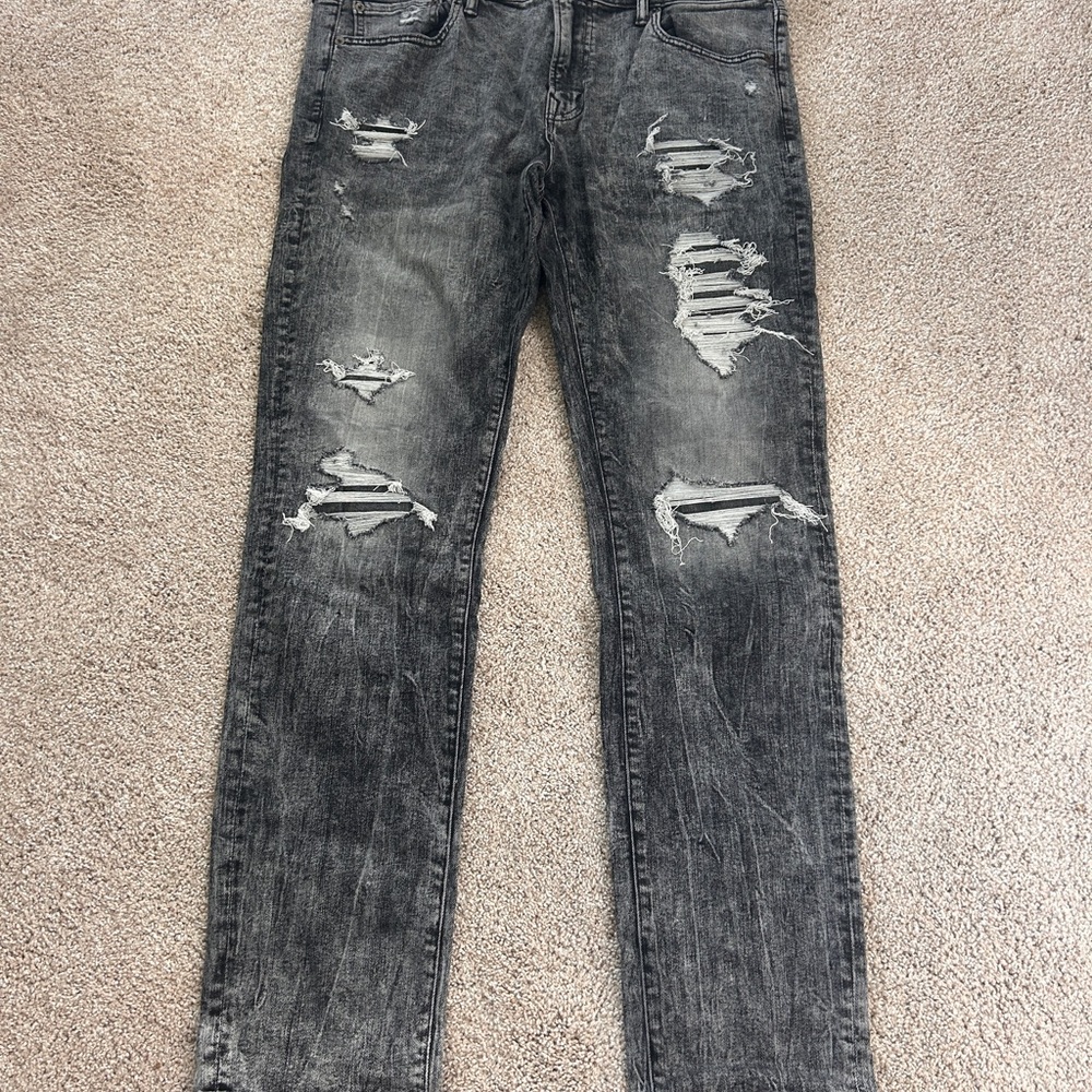 American Eagle Next Level Flex Distressed Black/Gray Men's Jeans